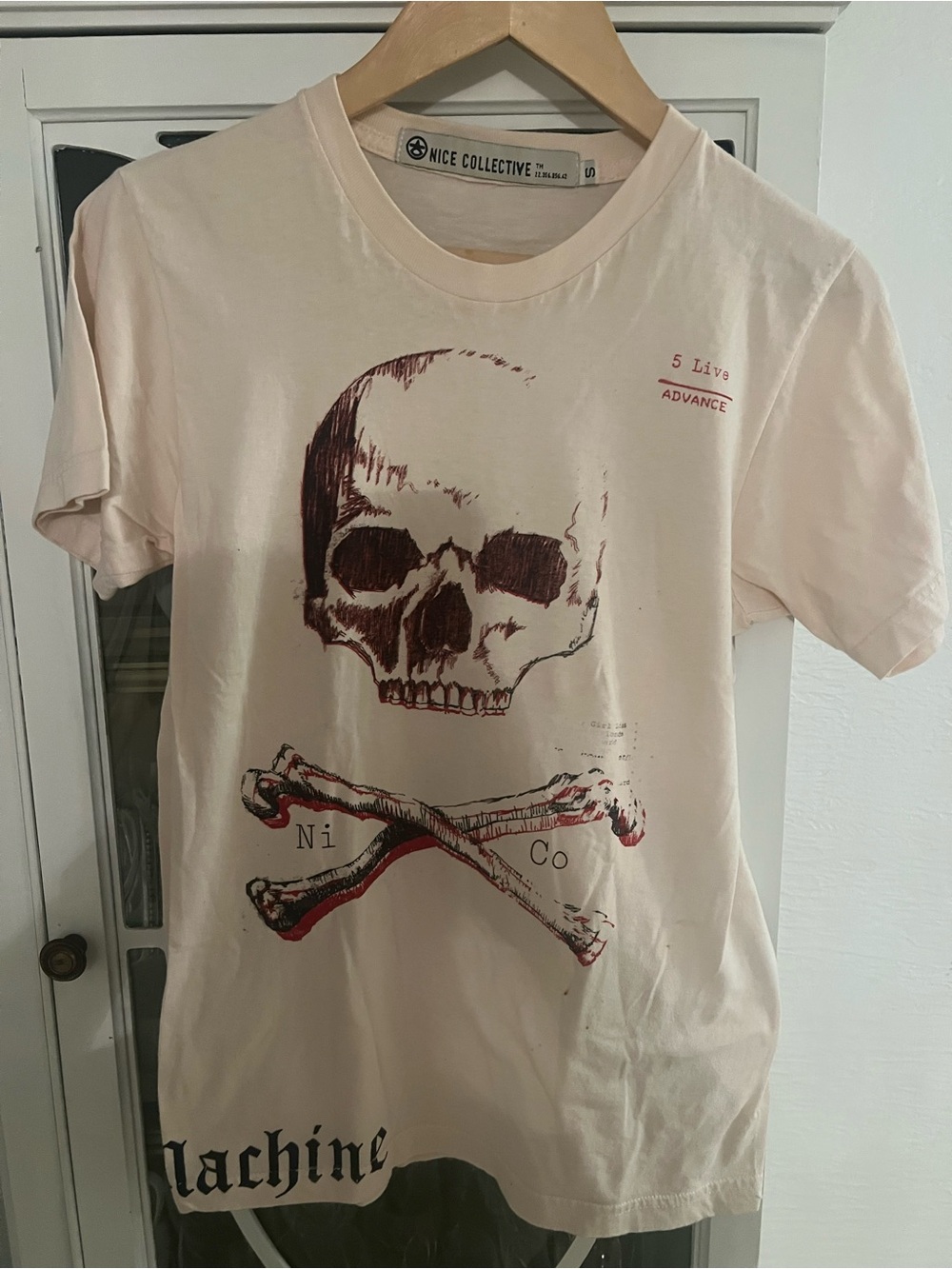 Pale Pink Skull & Crossbones Short Sleeve Tee
